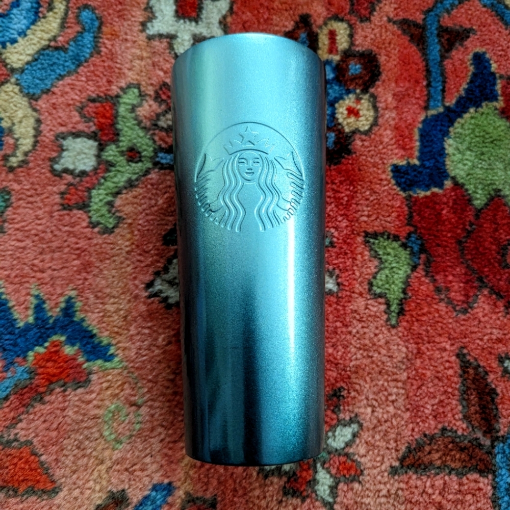 Starbucks Stainless Steel Green 2 Tone Tumbler ***NO LID